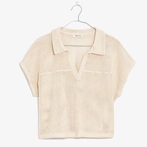 Madewell Crochet Polo Crop Top
